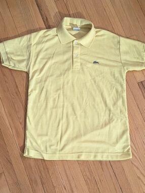 Lacoste Men's Light Yellow Pique Polo with Crocodile Logo